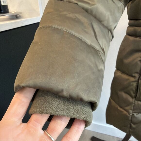 Gapkids Hooded Fleece Lined Parka Olive Lg - Picture 2 of 9
